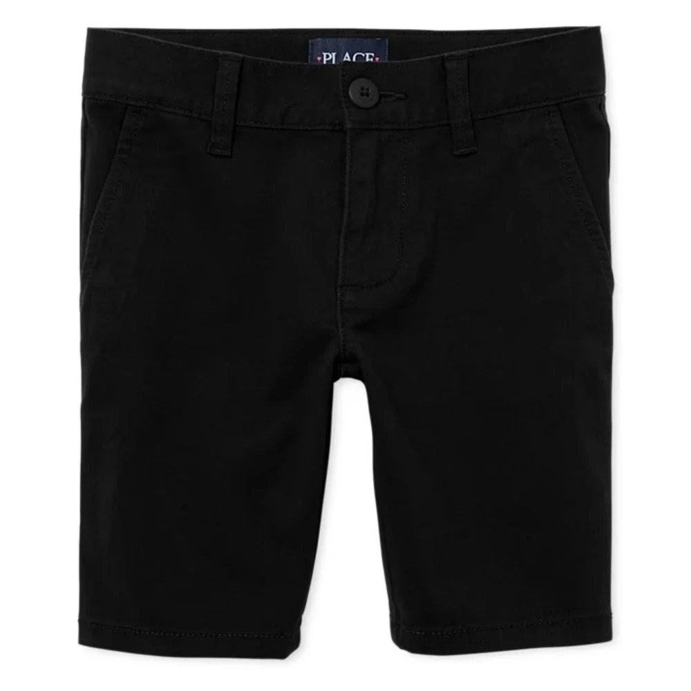 The Childrens Place Girls Uniform Chino Shorts Black 8 Plus Stretch Twill Woven
